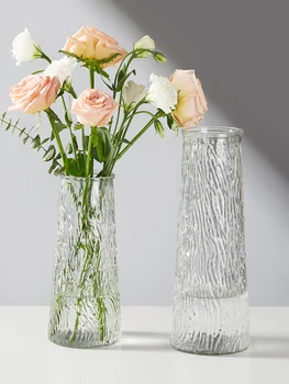 Priehľadné Sklenené Vázy s Plastický Dizajn, ktorý je Ideálny pre Obývacia Izba Domova a Kvetinové Aranžmán Moderný Minimalistický Štýl