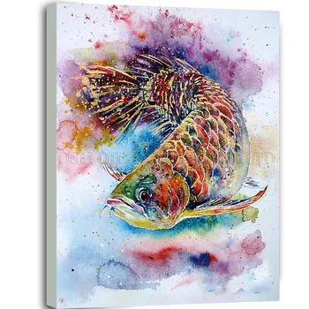Top Umelec Ručné Vysokej Kvality Abstraktné Zvierat Dragonfish olejomaľba na Plátne, Ručne vyrábané Krásne Farby Rýb, olejomaľba