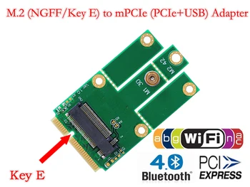 Pre Wifi, Bluetooth Bezdrôtové Karty A+E tlačidlo A Tlačidlo M. 2 NGFF Bezdrôtový Modul MINI PCIE Adaptér M. 2 (NGFF) na mPCIe (PCIe+USB)