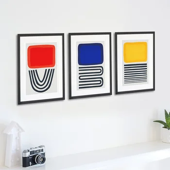 Moderný Minimalistický Viacfarebná Abstraktné Geometrické Wall Art Plátno Na Maľovanie Obrázok, Plagát, Tlač Obývacia Izba Interiér Domova