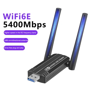 WiFi6E USB3.0 WiFi Adaptér AX3000 Tri-Band 2.4 G/5G/6GHz Bezdrôtová Sieťová Karta WiFi Dongle Wlan Prijímač Pre Win10/11