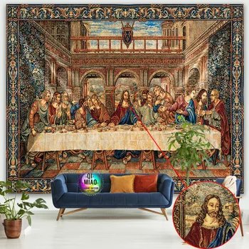 Vianočné Gobelín Ježiš Veľkonočné Stenu Decor Izba Dekor Krista Domáce Dekorácie Veľké Textílie Vintage Poslednej Večeri Wall Art Gobelín