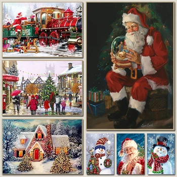 vtipné santa claus a snehuliak wall art plagát, tlač plátno, maľovanie na vianočné obývacia izba wsh domova vianočný darček