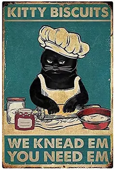 Vtipné Čierna Mačka, Kuchyňa Decor Kitty Sušienky Sme Masírovať Em Potrebujete Em Plagát Mačka Dymu Plagát Bar Kúpeľňa Bar, Záhrada Domov V