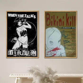 Bikini Kill Plagát Maľovanie 24x36 Wall Art Plátno Plagáty izba dekor Moderné Rodinné spálne Dekorácie wall Art decor