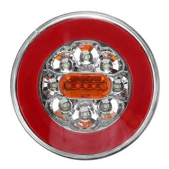 Okrúhle LED 4 v 1 Kamión zadné Svetlo 12-24V Dynamické Chvost Zase Signál Reverzné Zadné Brzdové Stop Svetlo na Príves Nákladný RV