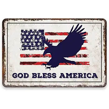 Boh Žehnaj Amerike Prihlásiť Vonkajšie American Eagle, Kovové Prihlásiť Dekor pre vnútorné Steny Decoración Bar Miestnosti Dekorácie Domova