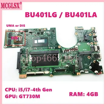 BU401LA s i5/i7-4. Gen CPU 4GB-RAM UMA /GT730M-V1G Notebook základná Doska Pre Asus BU401L BU401LG BU401LA BU401LAV Doske
