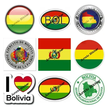 Bolívia Vlajka Auto Nálepky Bolívijský Odtlačkový Láska Bolívia Mapu Kotúča, Domov Pride Cestovné Obtlačok na Auto Truck Van Nárazníka Okno, Notebook