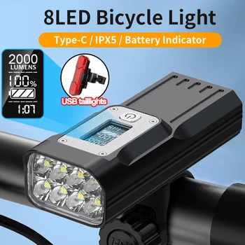 ACRUNU Svetlo na Bicykel Skúter USB Nabíjateľné Predné Svetlo Dažďu Odolný Cestný Horský Bicykel Noc na Koni Silné Svetlo Blesku
