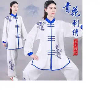 Hot Predaj Čínsky Štýl Muži Ženy Výšivky Kung Fu Vyhovovali Tai Chi Oblečenie Bojových Umení Oblečenie Športe Wushu Jednotný Úbor Nastaviť