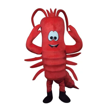 Red Lobster Maskot Kostým Langouste Riečny Cartoon Reklama Výkon Oblečenie Maškarný Dospelých Veľkosť Maskot