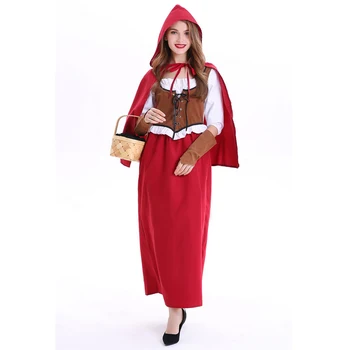 Dospelé Ženy, Halloween Cosplay Fantasia Šaty Dámy Little Red Riding Hood Kostým