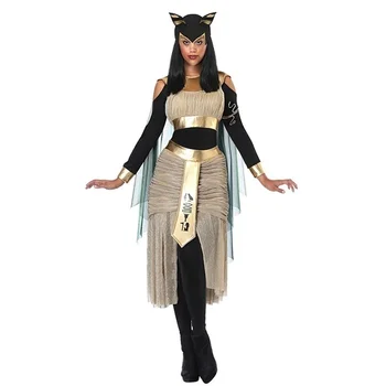Mačka Boh Bastet Starovekej Egyptskej Mytológie Vojny Bohyne Cosplay Kostýmy Maškaráda Halloween Dospelých Žien Kleopatra Maškarný