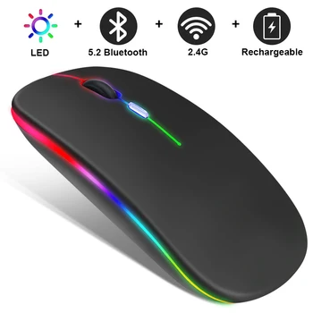 Bezdrôtová Myš RGB Nabíjateľná Bluetooth Myší Bezdrôtový Počítač Mause LED Podsvietený Ergonomic Gaming Mouse na Notebook PC