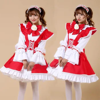 Farebné Lolita Šaty Estetické Uniformy Žena Anime Cosplay Klasického Štýlu Kawaii Úlohu Hrať Kostýmy Dlhý Rukáv Uniformy Oblek