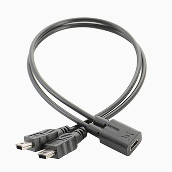 Mini USB 1 2 Y Rozdeľovací Kábel USB 2.0 Mini 5-Pin Žien a 2 Mužov Converter Drop shipping