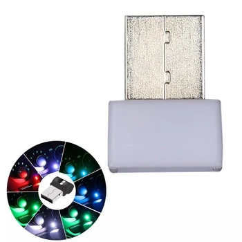 RGB Mini USB Farebné Svetlo Lampy Vytvoriť Dobrú Atmosféru Auto Atmosféru Svetla pre Malé Ozdoby na Auto Dekorácie