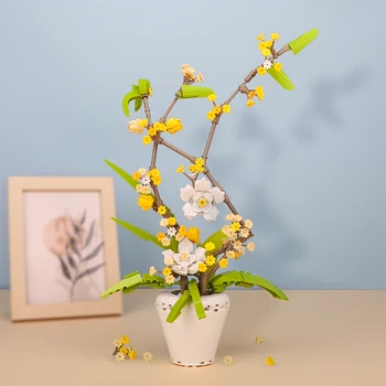 Fomantic Tvorivé Večný Kvet Model stavebným DIY Phalaenopsis Kytice Rastliny Domáce Dekorácie Tehla Set Pre Dievčatá Dary