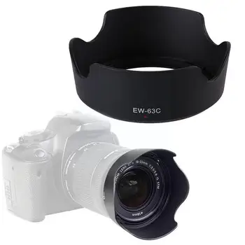 Black clona pre Canon EW-63 EF-S 18-55mm f/3.5-5.6 IS STM Fotoaparát LensHood Objektív Protetor Kryt Y5E0
