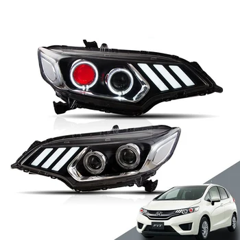 dvojité objektív xenon svetlo Led Reflektor Pre Honda Fit gk5 svetlometu montáž upravené LED angel eye Pre Mustang na roky 2014-2020