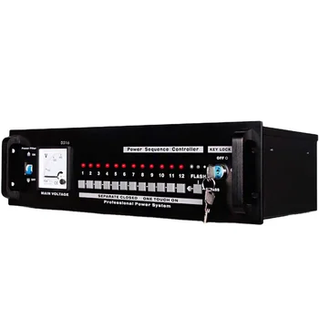 D316 Odborná 12-Kanálový Power Postupnosť ovládač pre Audio Systém Konferenčný Systém Dj Vybavenie